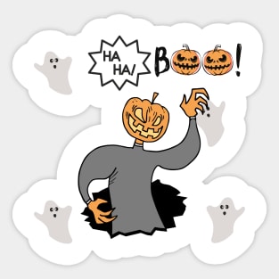 HA HA BOO Scary Pumpkin Sticker